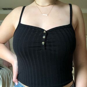 Basic Black Cropped TOPSHOP Tank Top